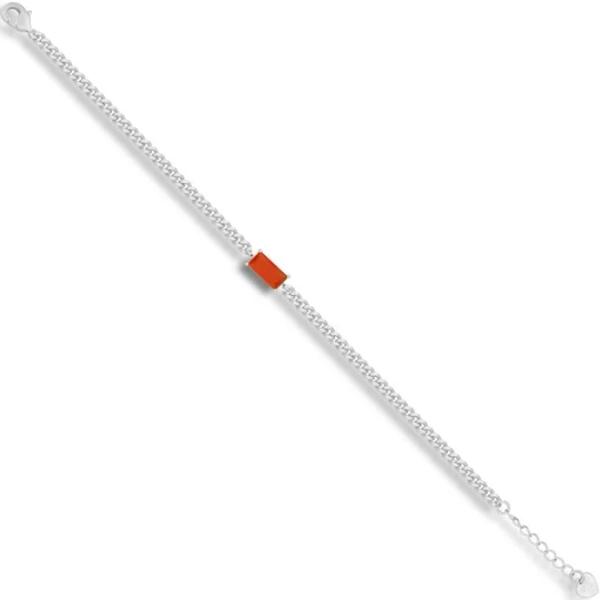 Evry Jewels Gem Bar Bracelet Silver / Red