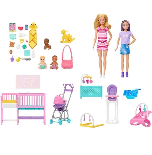 Barbie & Skipper Dolls with 3 Babies