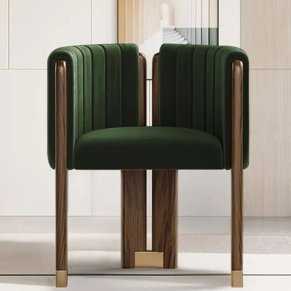 Crosby Casa Mid-Century Modern Luxury with Casa: A Sculptural, Comfort-Infused Chair in Golden & Green