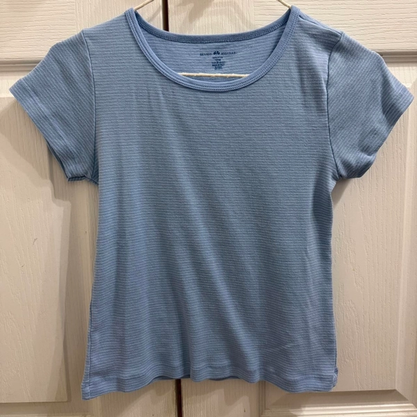 Brandy Melville blue striped baby tee