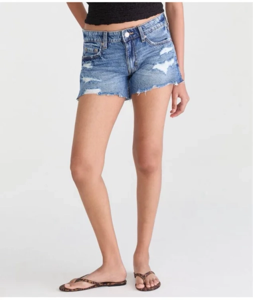 Low-Rise Baggy Denim Shorts 4"