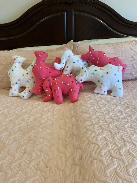 Sprinkled Animal Cookie Throw Pillows