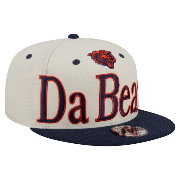 Chicago Bears New Era Oversized Slogan 9FIFTY Snapback Hat - Cream