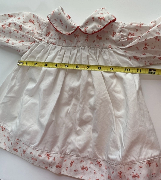 Vintage Mayfair Dress Baby Girls Floral Dress 24m Red Bow Childrens Clothes