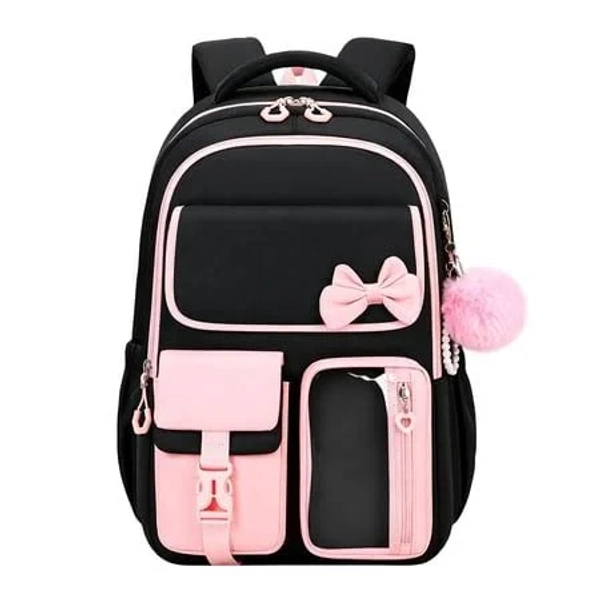 School Bookbag Accents Lightweight Backpack for Travel Casual Daypack for Young 1 Pack, Size: One size, Black