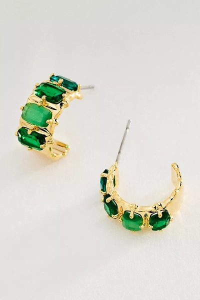 Crystal Baguette Huggie Hoop Earrings