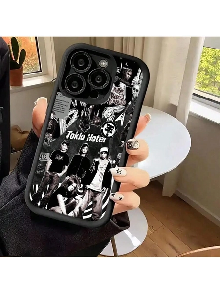 [2D Plat] 1pc Tokio-Hotel Mobile Phone Case, Anti-Drop Mobile Phone Case, Compatible With IPhone 11, 12, 13, 14, 15 And 16 16PROMAX PLUS Series Shock-Absorbing Mobile Phone Case - Fashionable And Creative Design New Mobile Phone Case