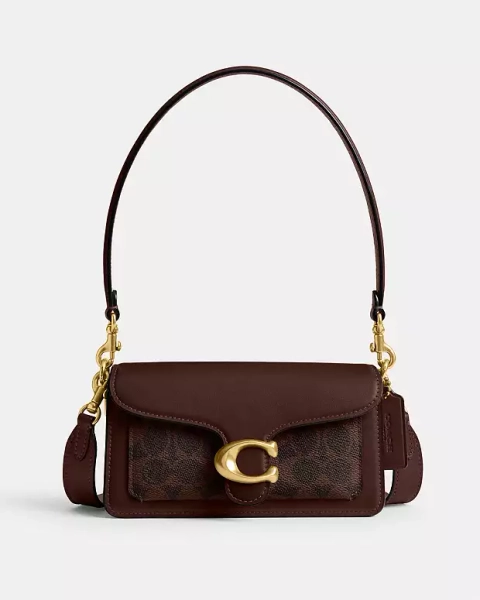 Brass/Maple Tabby Shoulder Bag 20 In Signature Canvas