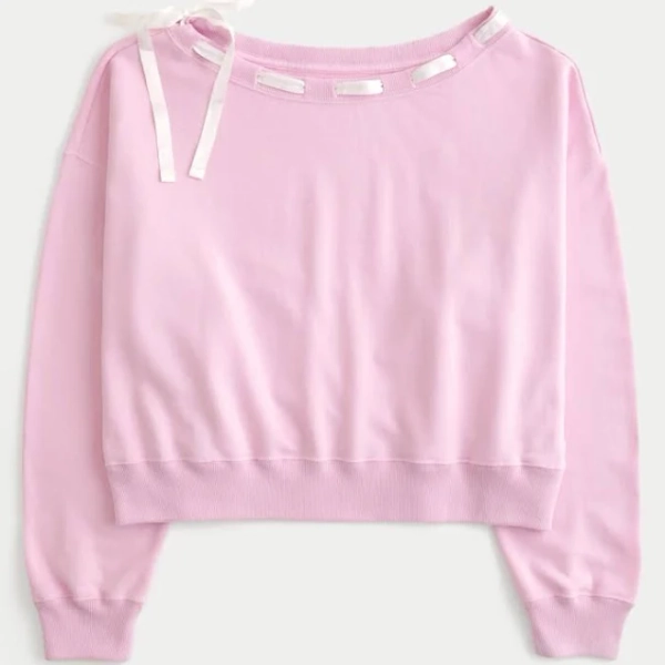 Hollister Women's Off-The-Shoulder Tie Sweatshirt
