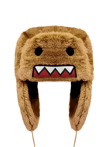 Domo Kun Furry Trapper Hat | Plush Winter Cap | Cosplay Streetwear Beanie!