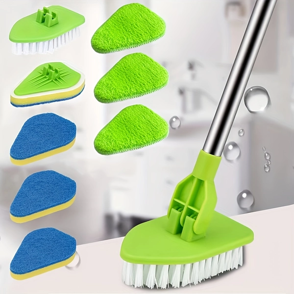 1 Set Long Handle Shower Cleaning Brush | Integrated Telescopic Bathtub and Tile Floor Scrubber | Suitable for Bathroom, Toilet, Bathtub, Kitchen Walls, Windows, Cleaning Supplies, Cleaning Tools