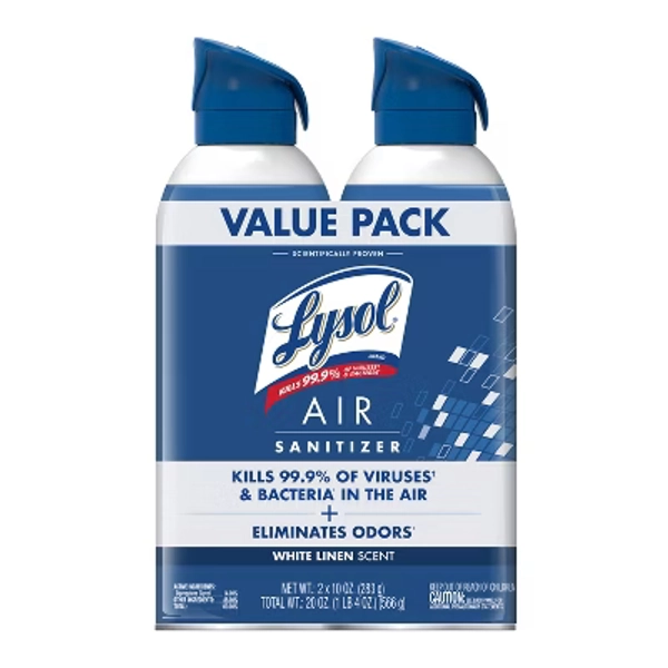 Lysol Air Sanitizer Spray - White Linen - 10oz/2ct