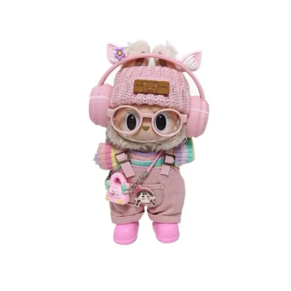 For Labubu select high-quality doll Clothing 15-17CM exclusive new pink macaron set Labubu Universal
