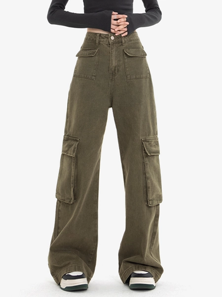 Vintage 90s Green Cargo Jeans