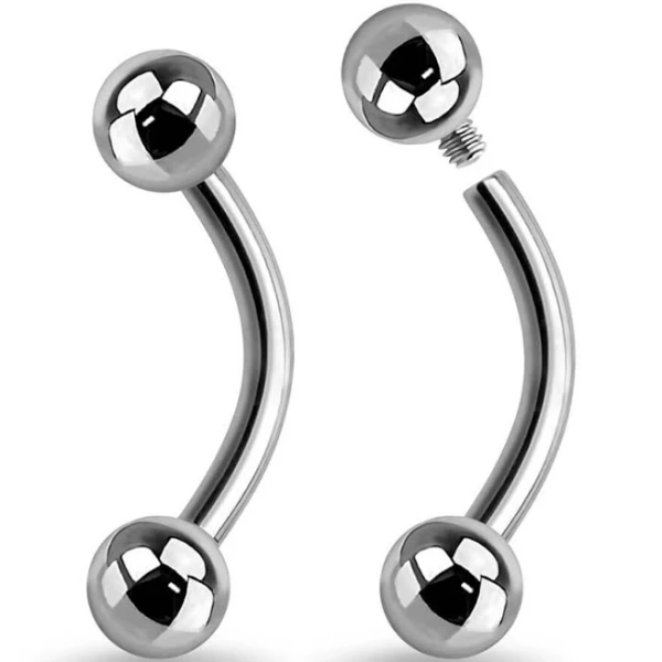 16g Curved Titanium Eyebrow Jewelry