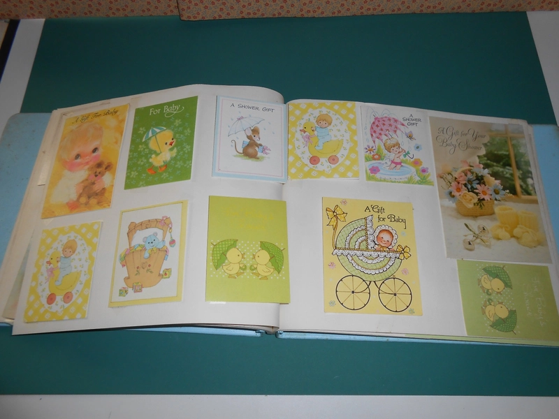 Vintage 1980s Baby Book With Greeting Cards Amazing Illustrations Baby Boy
