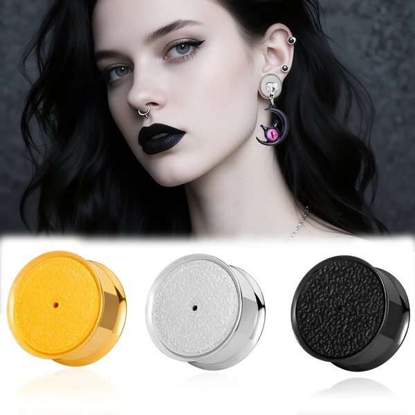 2pcs DIY Stud Plugs for Stretched Ears Hollow Ear Tunnels Gauges Wear Any Regular Earrings & Dangles | Hypoallergenic Stainless Steel