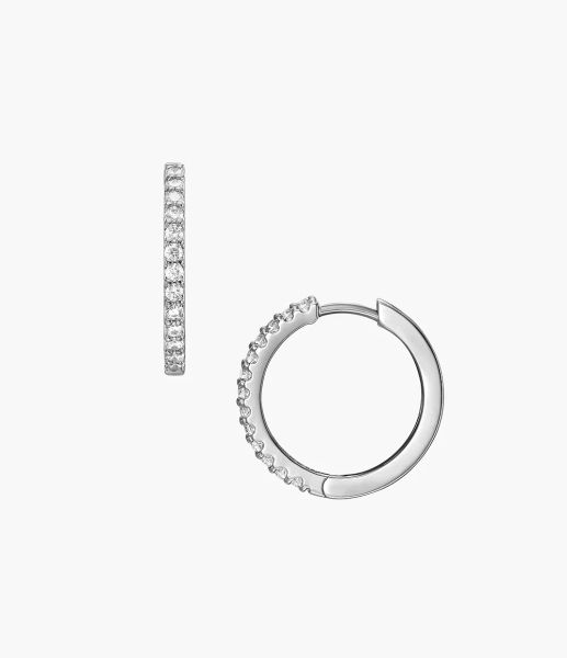 Ellis Pavé Glitz Stainless Steel Hoop Earrings JF04802040