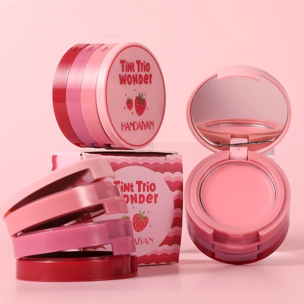 Tinted Blush Stick Face Pink Cream Cheek Blusher Cosmetics 3 in 1 Makeup Tubes Used on Lips Eyes Cheeks