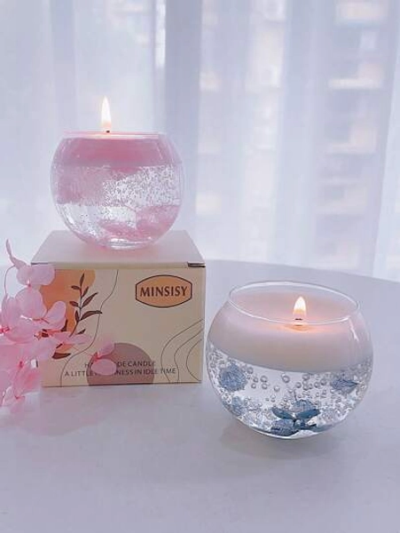 1 Box 1 Cup Pink Floating Flower Scented Candle Atmosphere Home Scented Candle Room Bedroom Study Room Ornaments Fragrance Send Friends Souvenirs Small Gifts Candle Decorations Atmosphere Layout Romantic Props Halloween,Spooky,Autumn,Festival,Holiday ,Winter,Holiday,Festival,Gifts Birthday Graduation