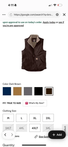Carhartt Loose-Fit Washed Duck Sherpa-Lined Mock-Neck Vest for Men
