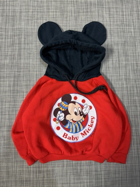 Vintage 1980s Baby Mickey Mouse Sweatshirt  Mickey Ear Hood - Baby  12 Months
