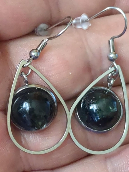New Listing...very Rare Natural Raw Brazilian Vivianite Crystal and Resin Dangle Earrings.gift.crystal Healing.chakra. - Etsy Mexico