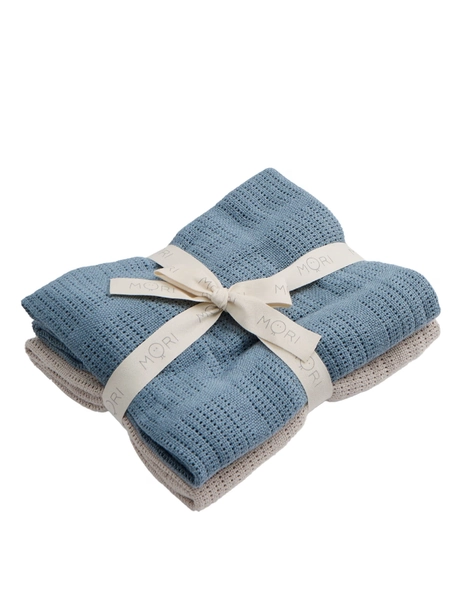 2 Pack Cotton Blend Cellular Shawls