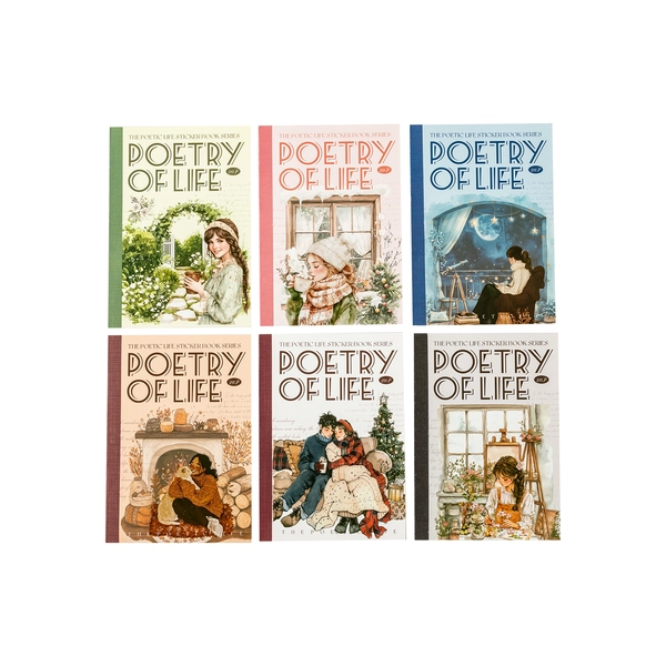 Sticker Book - Poetic Life Series Vintage Character Landscaping 