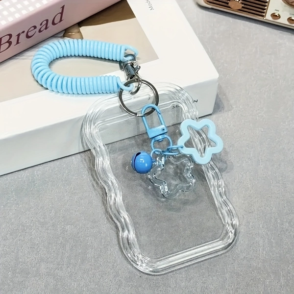 1 Set Heavy Duty Retractable ID Holder with Keychain & Wrist Strap - Transparent PVC Card Holder with Secure Locking Mechanism, Anti-Theft Design, Durable ID Card for Students, School Ids, Campus Ids - Ideal Gift for Back-To-School Season