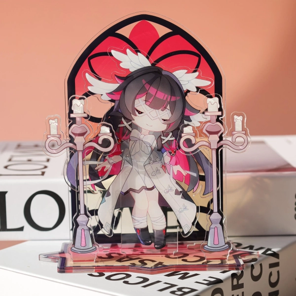 Genshin Colombina Acrylic Figure Standee with Candle Decor - Anime Desktop Ornament, Ideal Gift for Otaku and Fans
