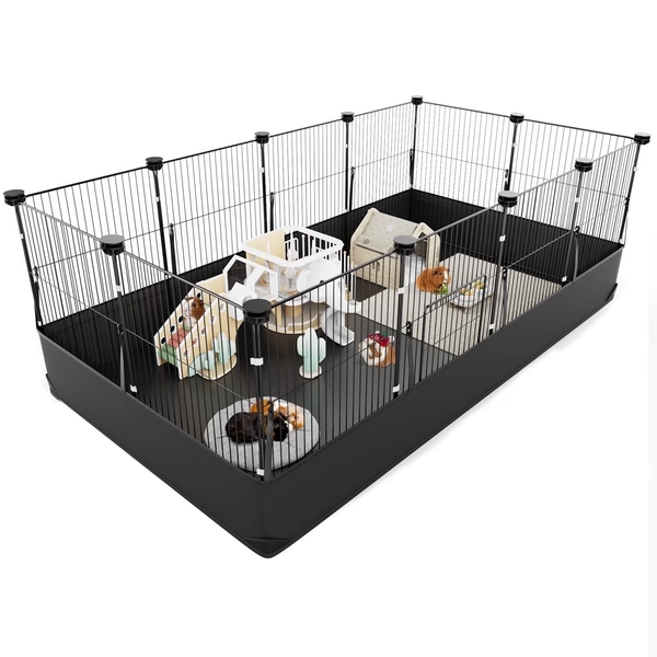 Aystkniet Large Guinea Pig Cage with Waterproof PVC Liner, One-Hand Release Hook, C&C Playpen, 48''L x 24''W x 16''H - Walmart.com