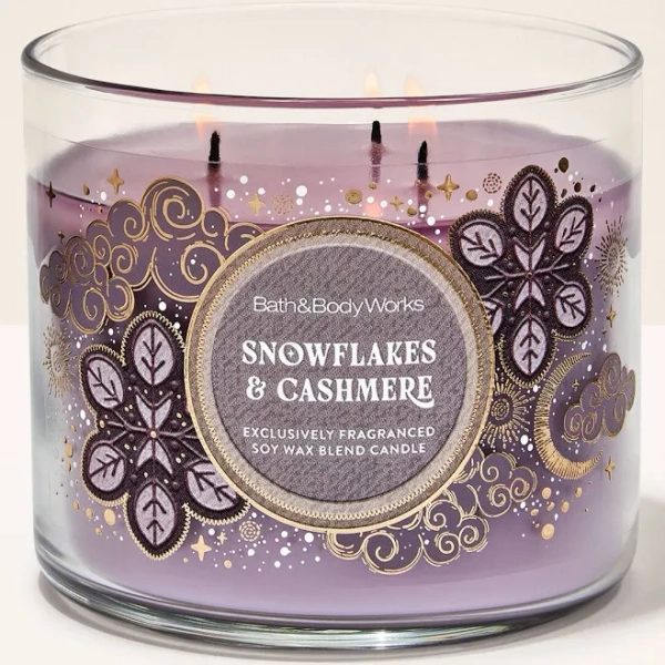 Bath & Body Works Snowflakes & Cashmere 3-Wick Candle
