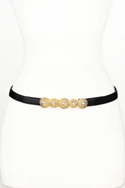 Rhinestones Buckle Leather Belt