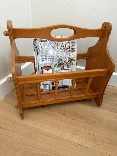 Vintage 1960s Wooden Magazine Rack – Classic Mid-Century Holder