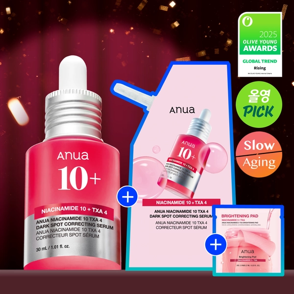 ★2025 Awards★ Anua Niacinamide 10 TXA 4 Dark Spot Correcting Serum 30ml(+Refill 30ml + Pad 2ea) | OLIVE YOUNG Global