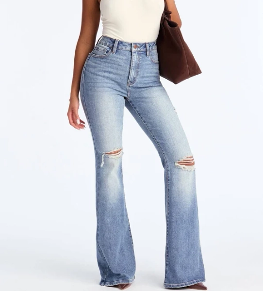 Fashion Nova Women's Know Better Ripped Flare Jeans