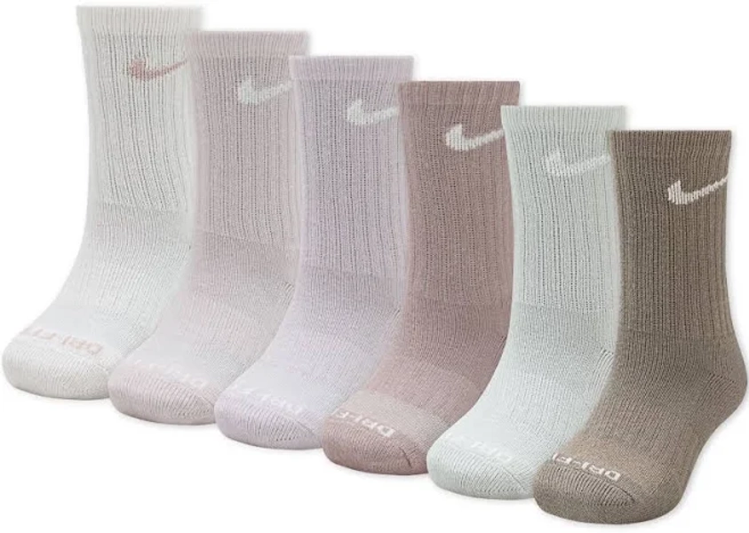 Nike Kids' Dri-FIT Performance Basics Crew Socks (6 Pack)