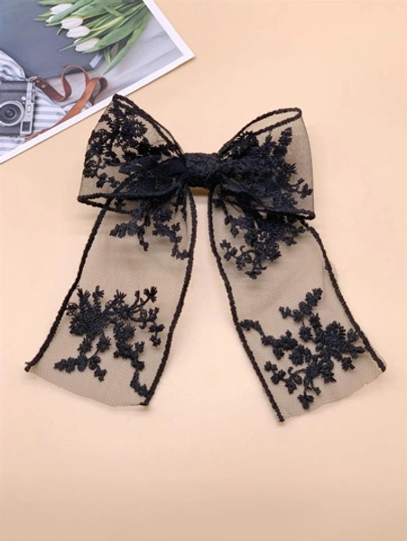 1 pezzo Fermaglio per capelli decorativo in pizzo e fiocco da donna, semplice ed elegante accessorio per capelli, adatto per uso quotidiano e come regalo per la stagione di laurea e San Valentino, fermagli per capelli, fiocchi, carini