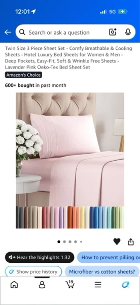 Amazon.com: Twin Size 3 Piece Sheet Set - Comfy Breathable & Cooling Sheets - Hotel Luxury Bed Sheets for Women & Men - Deep Pockets, Easy-Fit, Soft & Wrinkle Free Sheets - Lavender Pink Oeko-Tex Bed Sheet Set : Home & Kitchen