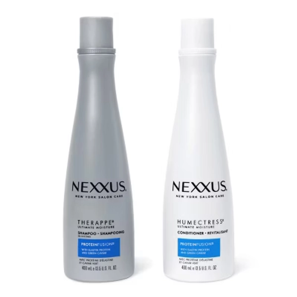 Nexxus Shampoo and Conditioner Therappe & Humectress Ultimate Moisture for Dry Hair with Elastin Protein and Green Caviar - 27 fl oz/ 2ct