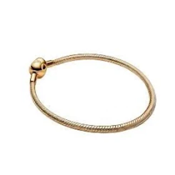 Pandora Moments Snake Chain Heart Clasp Bracelet 14k Gold-Plated