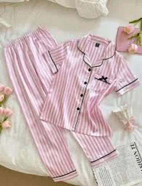 Silk Pink And White Pj Set Silk Pajamas Shein Girls Pyjamas SHEIN Girl Teen Faux Silk Pink
