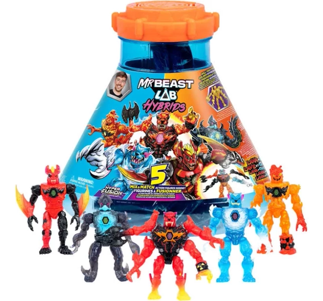 MrBeast Lab Hybrids Hyper Fusion Series Lava Vs Ice Mix & Match Exclusive Action Figure 5-Pack