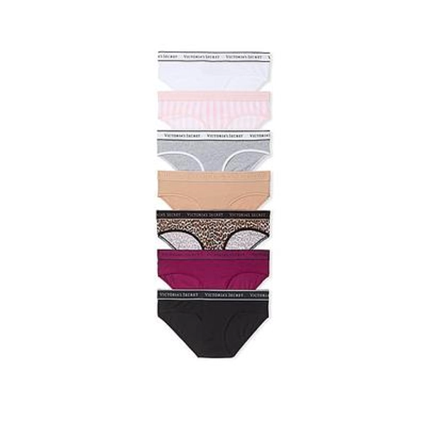 7-Pack Logo Cotton Hiphugger Panties, Print, XL - Women's - Victoria's Secret