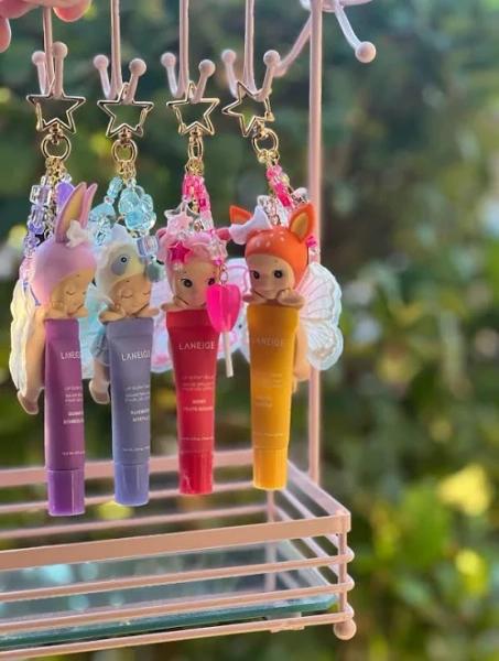 Sonny Angel Keychain with Laneige Lipgloss