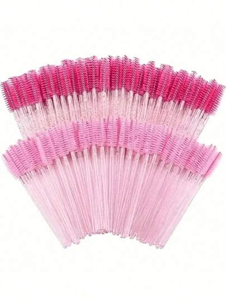 50PCS Disposable Mascara Wands, Nylon Bristle Eyelash Brush Spoolies, Unscented Eyebrow Extension Applicator With ABS Plastic Rod, Normal Skin Compatible - Pink And Black Wand Set,Daily Necessities, Back To School Supplies, Gifts For Ladies, Christmas Gifts, Home Decor, Glitter Handle For Eyelashes & Eyebrows, Essential Cosmetic Applicator For Daily Makeup, Lash Separating & Brow Grooming.