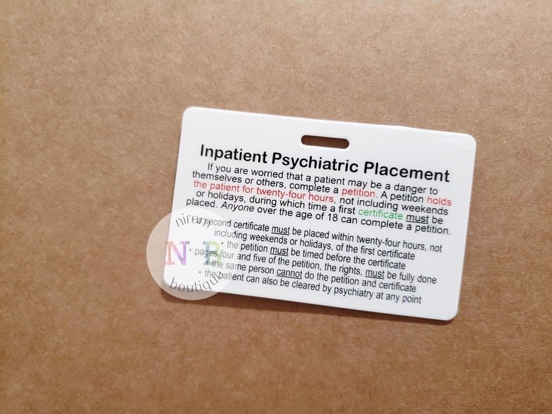 Psychiatric Placement Badge Buddy - Inpatient Psych - RN Present - Social Worker Present - LCSW Present - Graduation - Hospital Badge Buddy