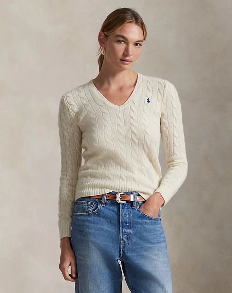 Woll-Kaschmir-Pullover mit Zopfmuster