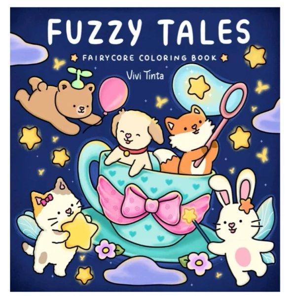 Fuzzy Tales: Fairycore Coloring Book for Adults & Teens Featuring Adorable Animals Characters : Tinta, Vivi: Amazon.com.au: Books